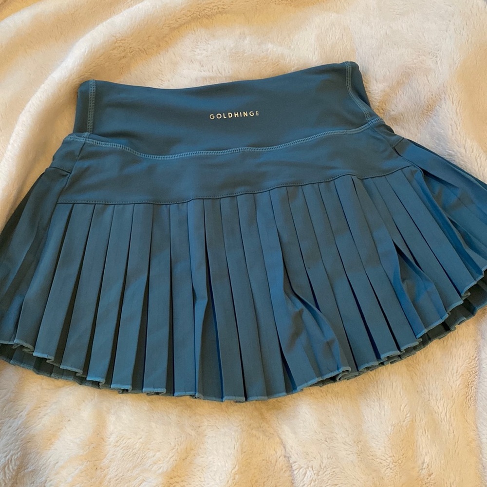 Gold Hinge Skirt - Never Worn - Size M - Green - Pleated Skirt